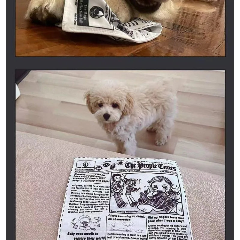 2026 New Pet Dog Sound Toys, Bite-resistant, Self-lifting Boredom Artifact, Sound Newspaper, J, Q, K, Sound Paper Toy Supplies.