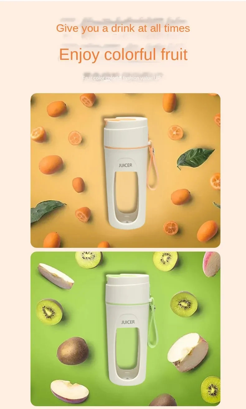 Portable Juicer Mini Electric Blender Multifunction Juice Maker Machine Fruit Mixers Extractors Smoothies Mixer 8 Blades 3000mAh