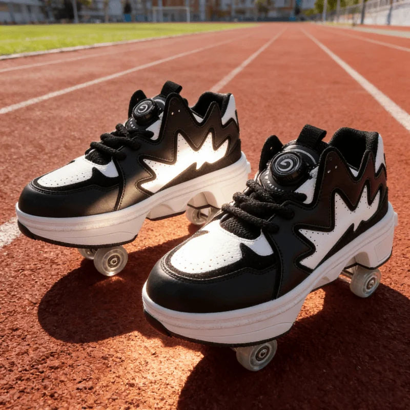 Stylish skating: 2-in-1 white convertible roller skates, leading the way in roller skating and making the best gift for friends.