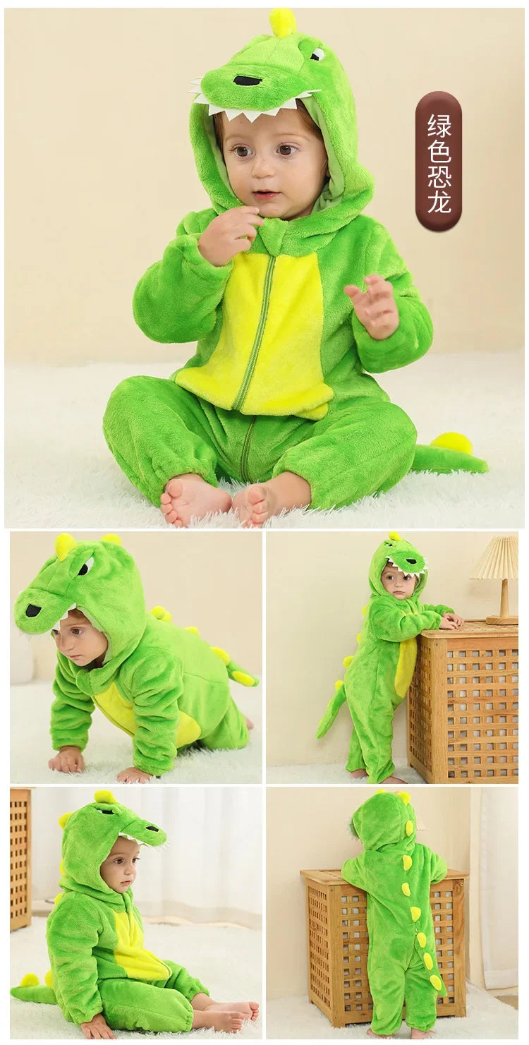 Newborn Baby Deer Animal Cartoon Romper Clothes Girls Pajamas Long Sleeve Hooded Onesies Infant Boys Costumes For Christmas