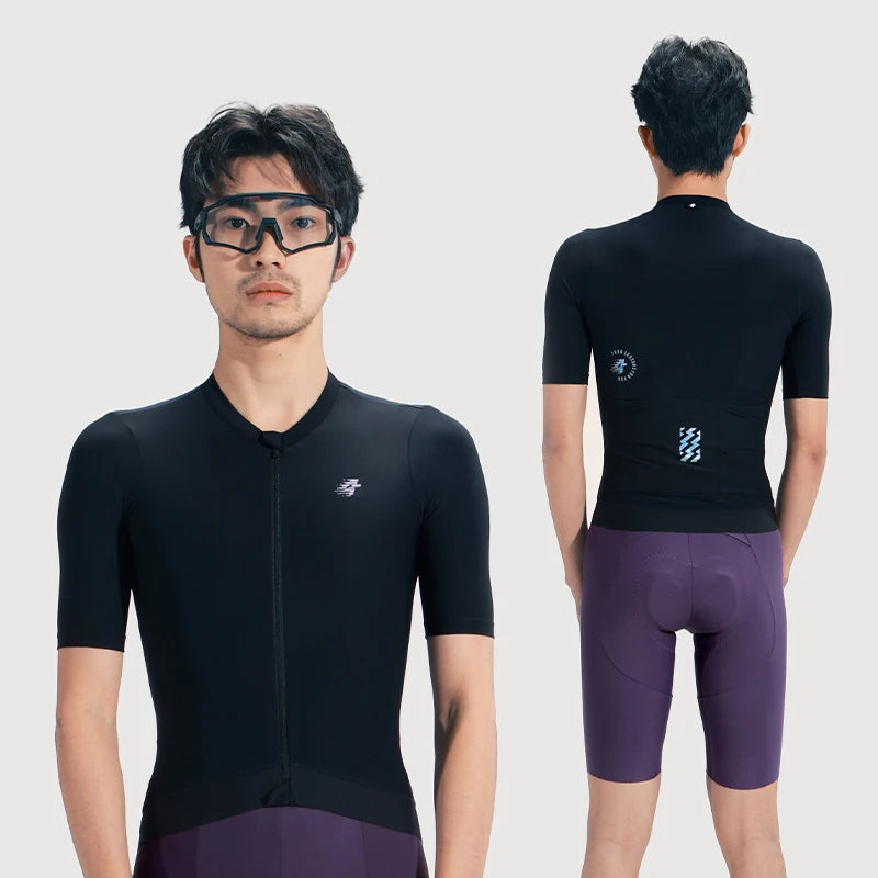 LAMEDA Cycling Jersey Man Summer Jersey MTB Anti-UV Bike Short Sleeve with 3 Pockets Men's Bicycle Riding Shirt Sports Clothing