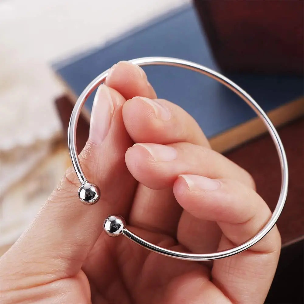 Classic Silver Plated Gifts Mens/Womens Fashion Jewelry Bracelet Adjustable Bangles