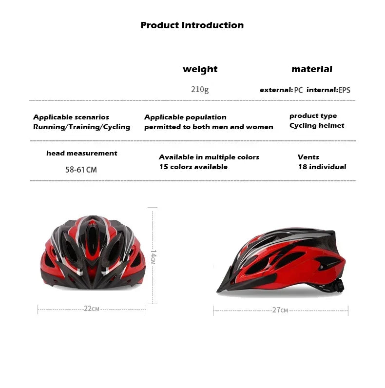 Cycling Safety Helmet Man Women Road Mountain Bike Helmet Outdoor Bicycle Skateboard Scooter Integrally-Molded Ultralight Helmet