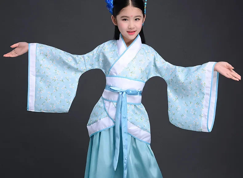 Halloween Cosplay Kids Set Dance Performance Dress for Girls Show Disfraz Child Hanfu Dress Costume Chinese Traditional Clothes