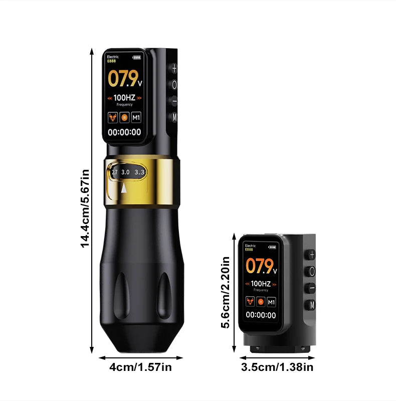 Elf PRO Wireless Tattoo Pen Machin 1700mAh Battery 2.4-4.2mm Adjustable Stroke Display Charge Tattoo Gun Permanent Makeup