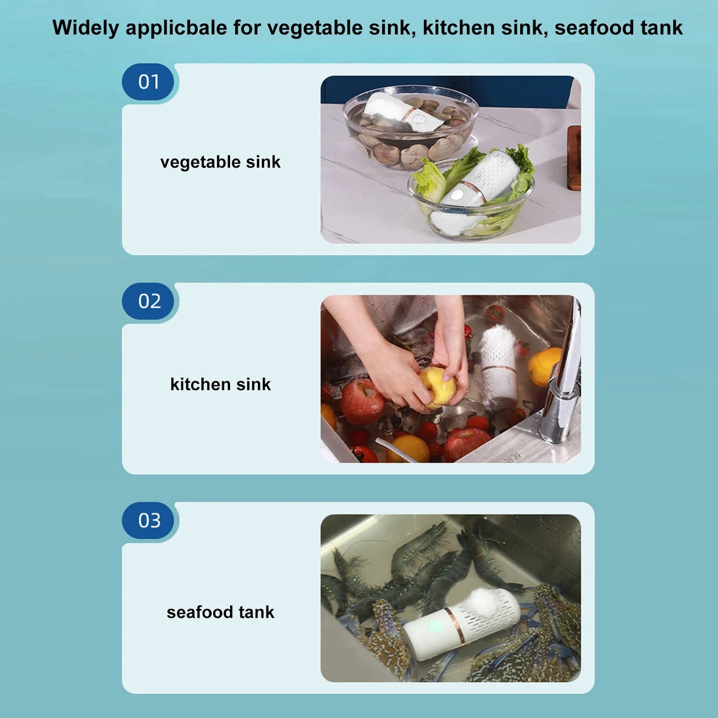 Vegetable Washing Machine Multifunction Wireless USB Charging Auto Capsule Fruit Purifier for Kitchen Vegetable Washing Machine