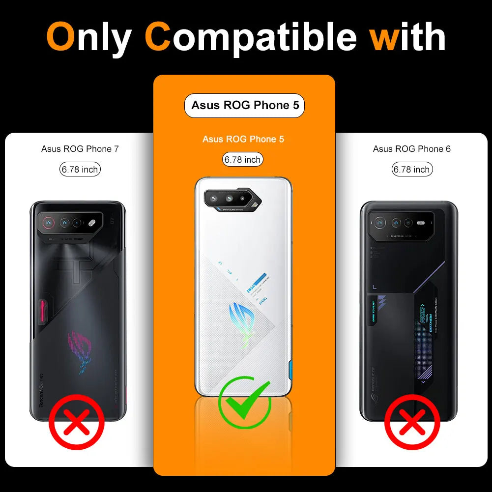 CaseFor ASUS ROG Phone 5 Case Gaming Protective Cover Air Trigger Compatible Shockproof Back Cover with Camera Screen Protection