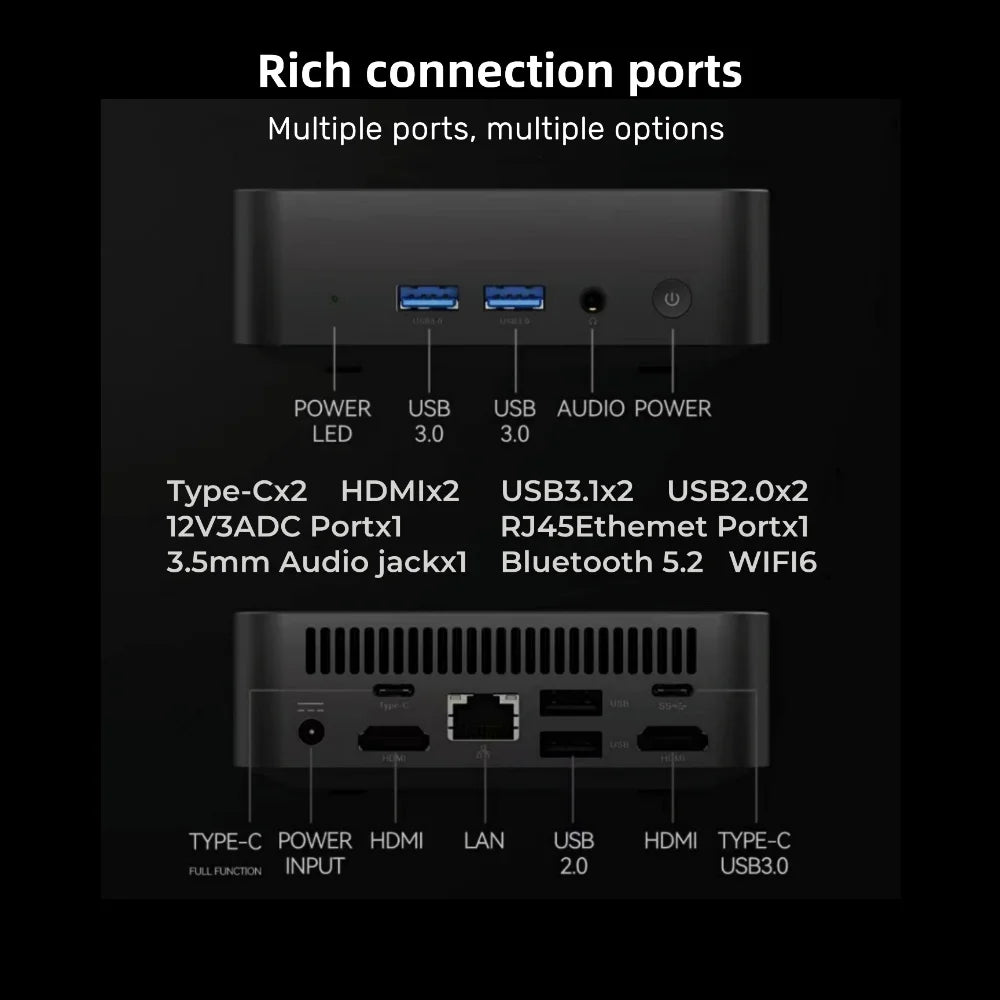 Mini PC Windows 11 Intel N150 Desktop Gaming Portable Computer PC 16GB 32GB RAM 1TB 2TB M.2 SSD MINIPC WiFi6 Office BT5.2 minipc