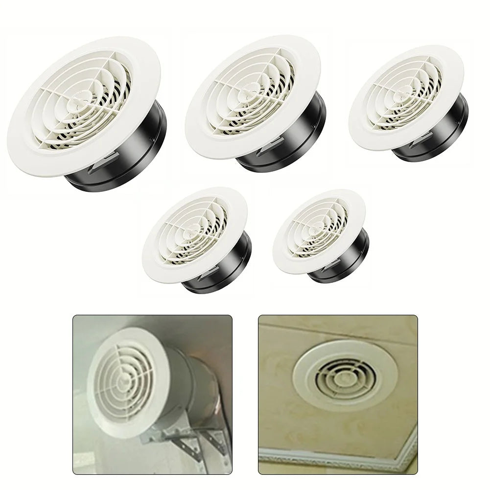 1pc Vent Grill For Hole 75-200mm Round Adjustable Wall Interior Vent Ventilation Grille Cover Exterior Wall Ducting Ventilation