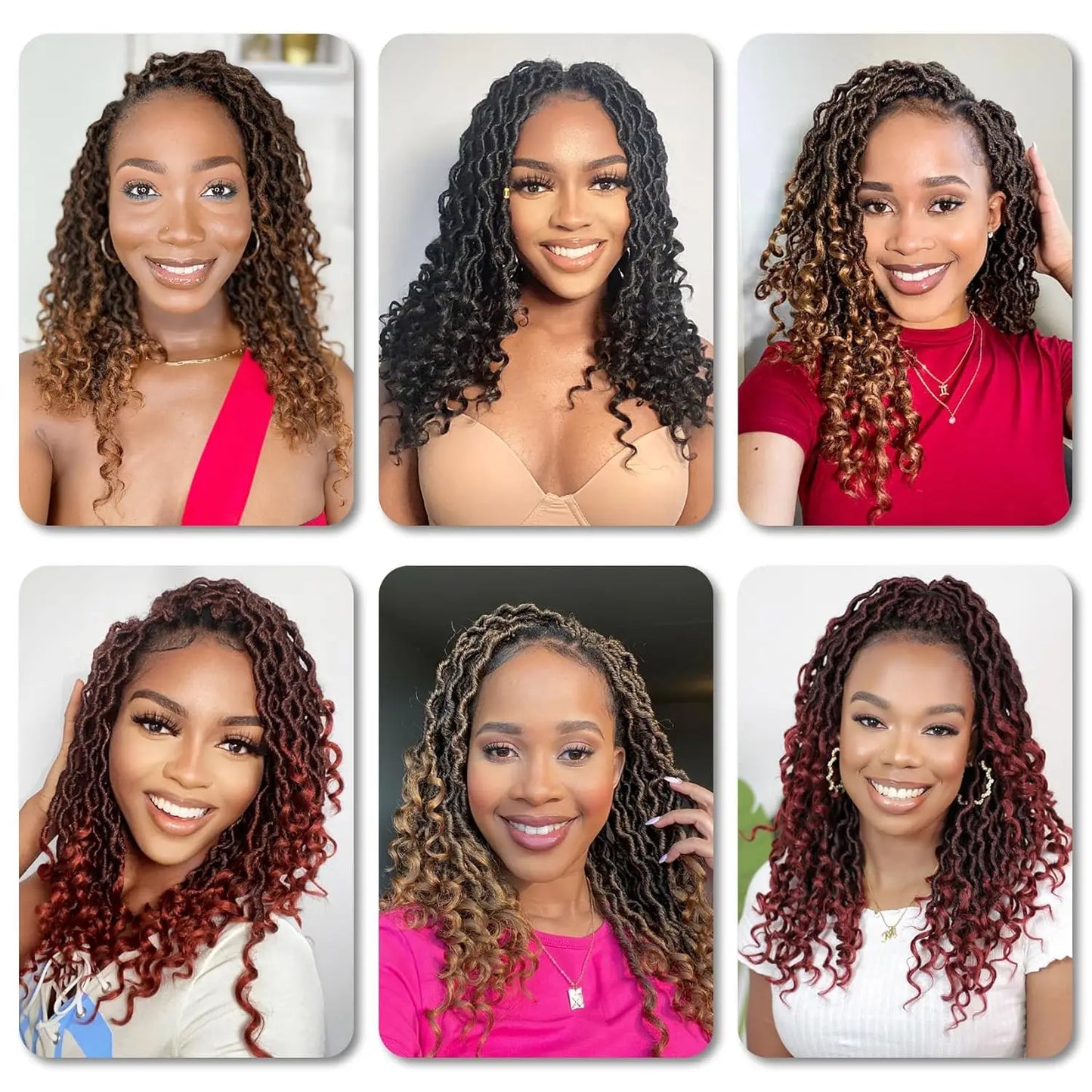 12-24inch Goddess Locs Crochet Hair Goddess Faux Locs Synthetic Crochet Hair For Women Pre Looped Faux Locs With Curly Ends