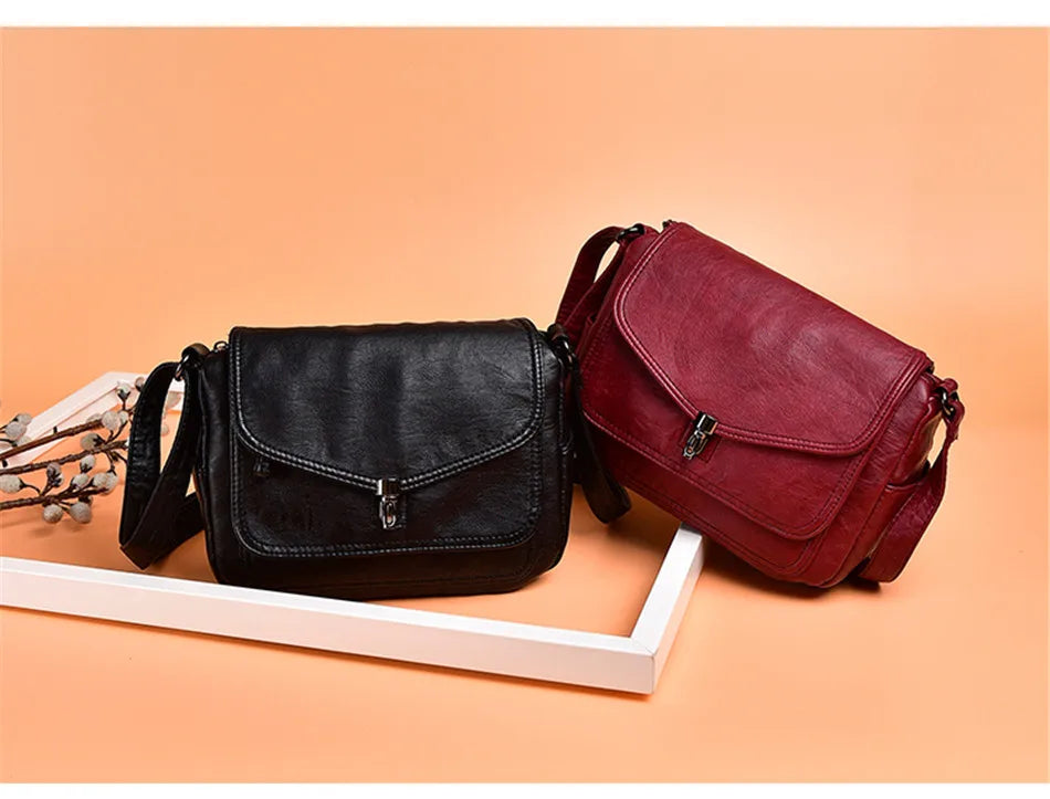Vintage Soft Leather Women's Crossbody Bag Luxury Designer Handbag Small 2024 Sac a Femme Femmels' Shoulder Bags