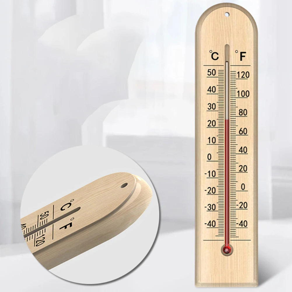 High Precision Battery Wooden Thermometer Wall Mounted for Accurate Temperature Measurement in Home Laboratory