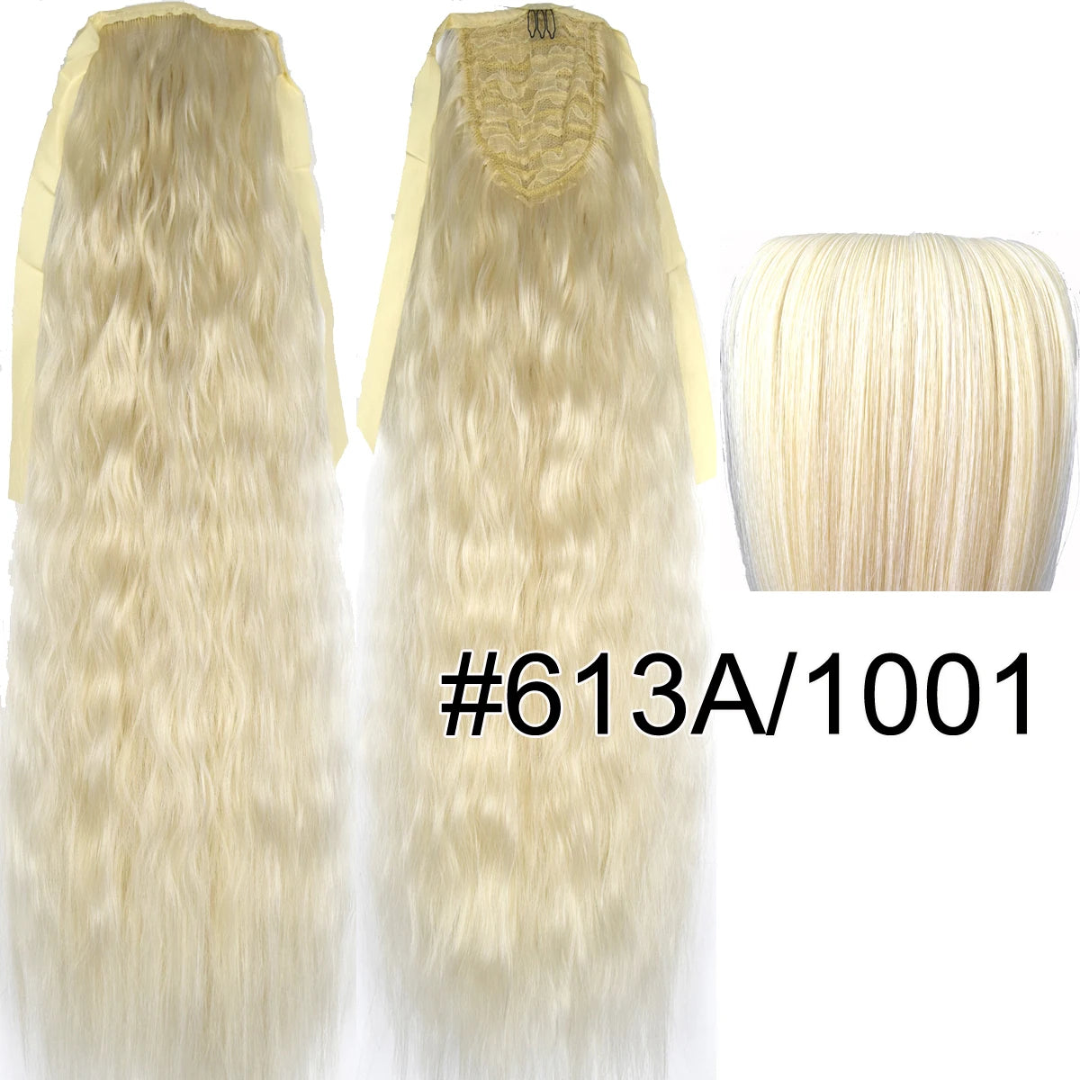 TOPREETY Synthetic Fiber Heat Resistant Kinky Ribbon Ponytail Extensions 3007
