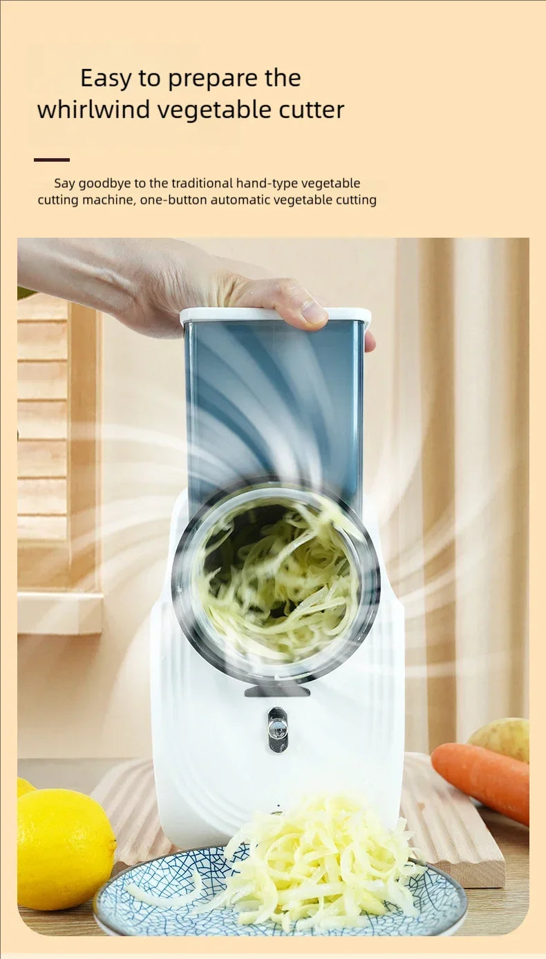 Multi-function Vegetable Cutter Household Kitchen Electric Vegetable Cutter Vegetable Slicer Shredder Automatic