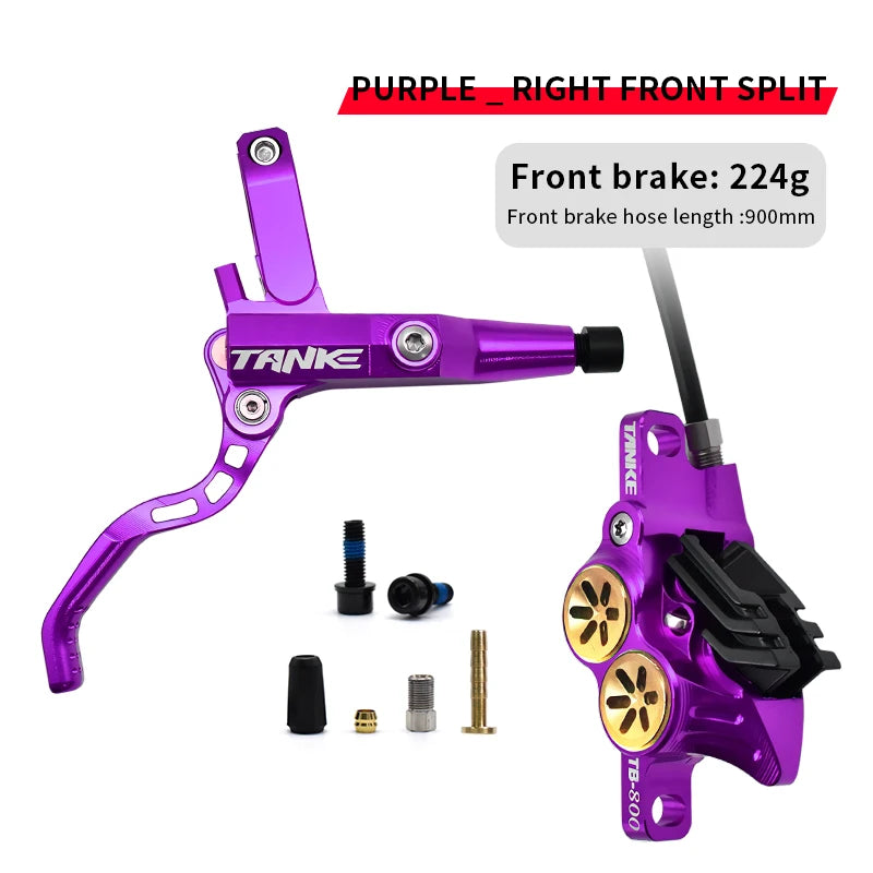 TANKE MTB 4-piston hydraulic disc brake 900/1700mm, 4-piston brake pad in resin, oil pressure AM DH road MTB ultra-light disc br