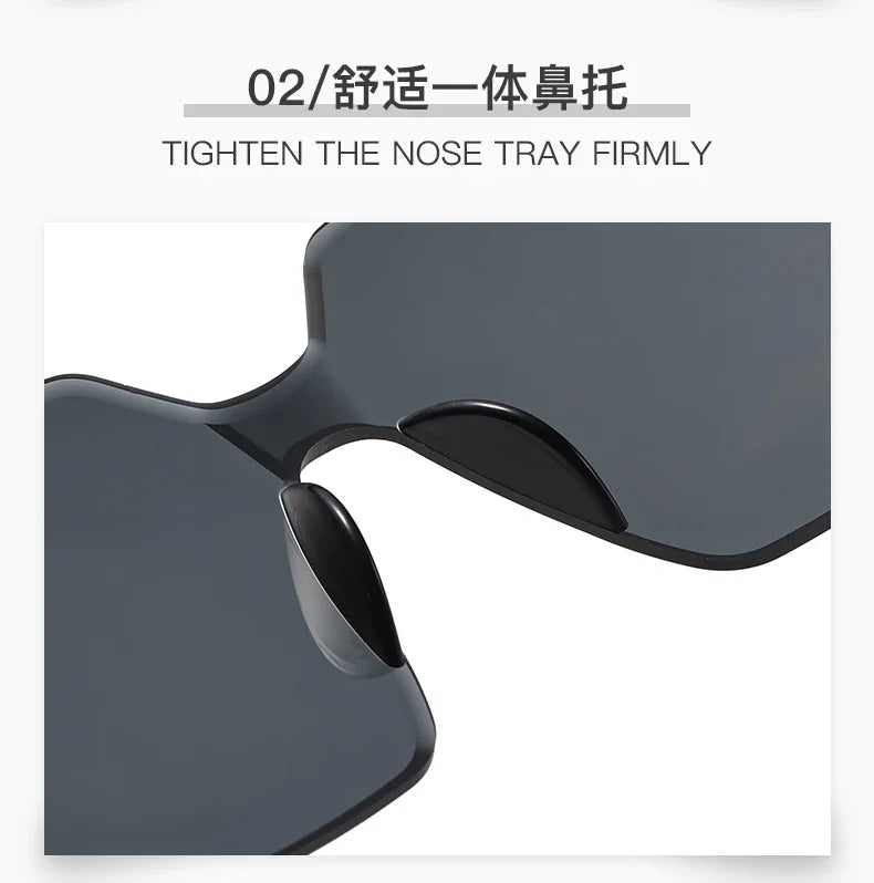 Retro Square Sunglasses Women Men Rimless Trend Luxury Shades Travel Glasses Lady Man UV400