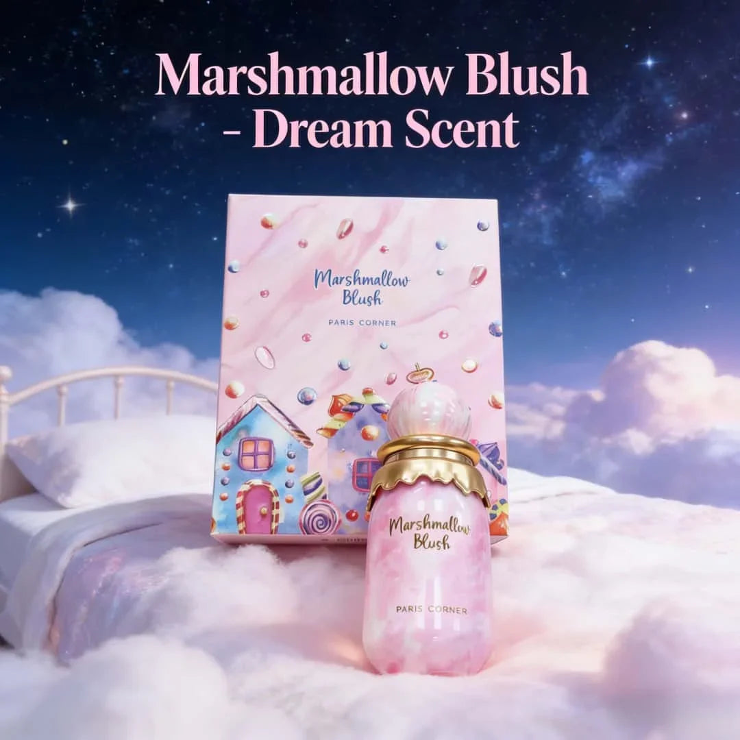 Fashion Elegant Sweet Marshmallow Blush Perfume Eau de Parfum Spray for Women Long Lasting Floral Fruity Gourmand Scent