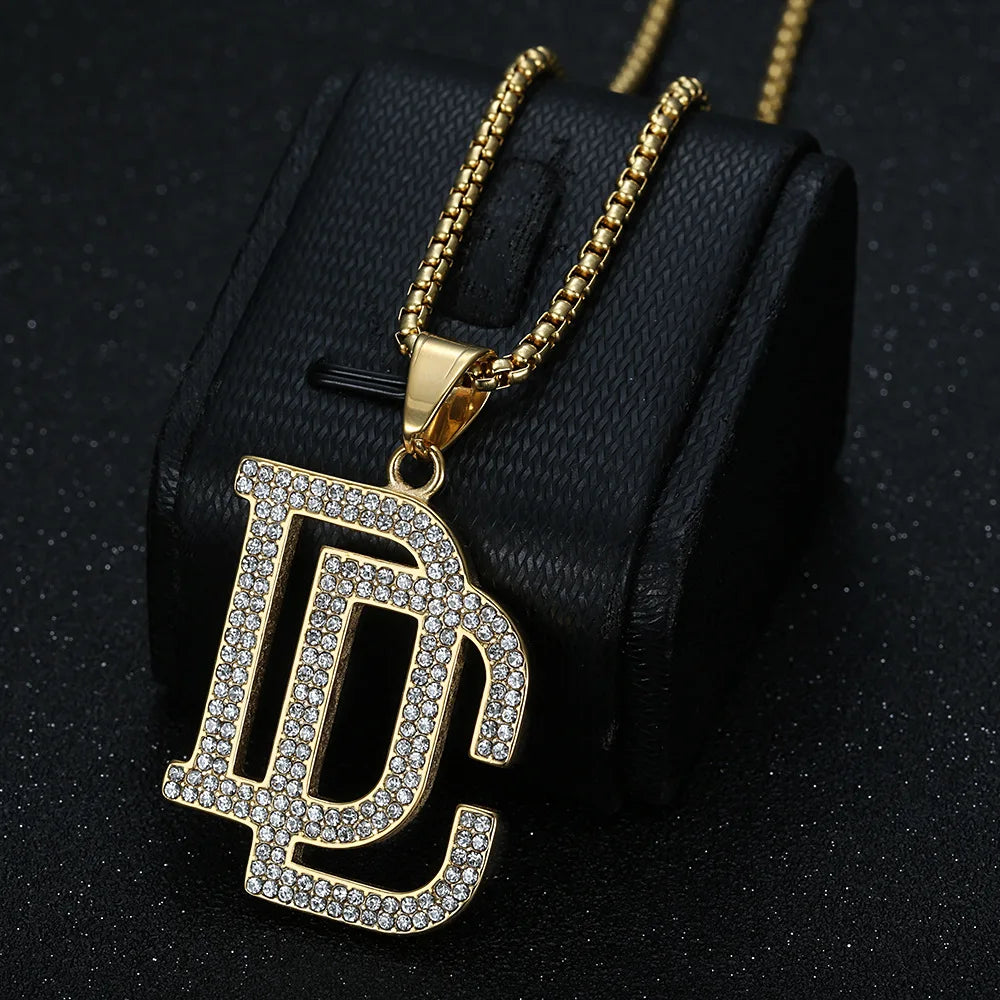 2025 New Fashion Men's Stainless Steel Zircon Dream Catcher Pendant Necklace, Hip Hop Punk Party Fashion Jewelry