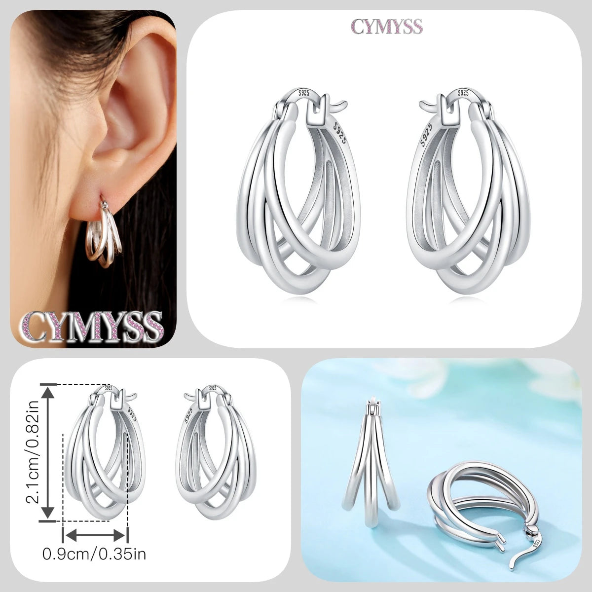 925 Sterling Silver Needle Iris Flower Hoop Earrings for Women Original Elegant Versatile Jewelry Birthday Party Fine Gift 2026