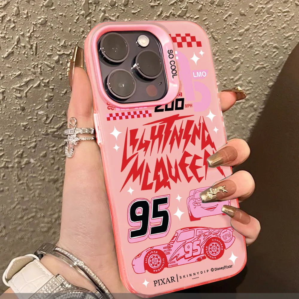 HOT Cars L-Lightning M-McQueen Phone Case For iPhone 17 16 15 14 13 12 11 mini Pro Max X XR Air Plus Anti Fall Matte Back Cover