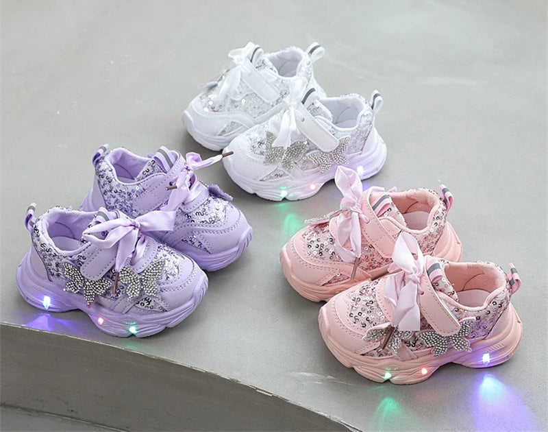 2026 New Girls Soft Sole Non-Slip Shoes Cute Princess Casual Sneakers Lightweight Sport Shoes for Toddler Little Girls Spring
