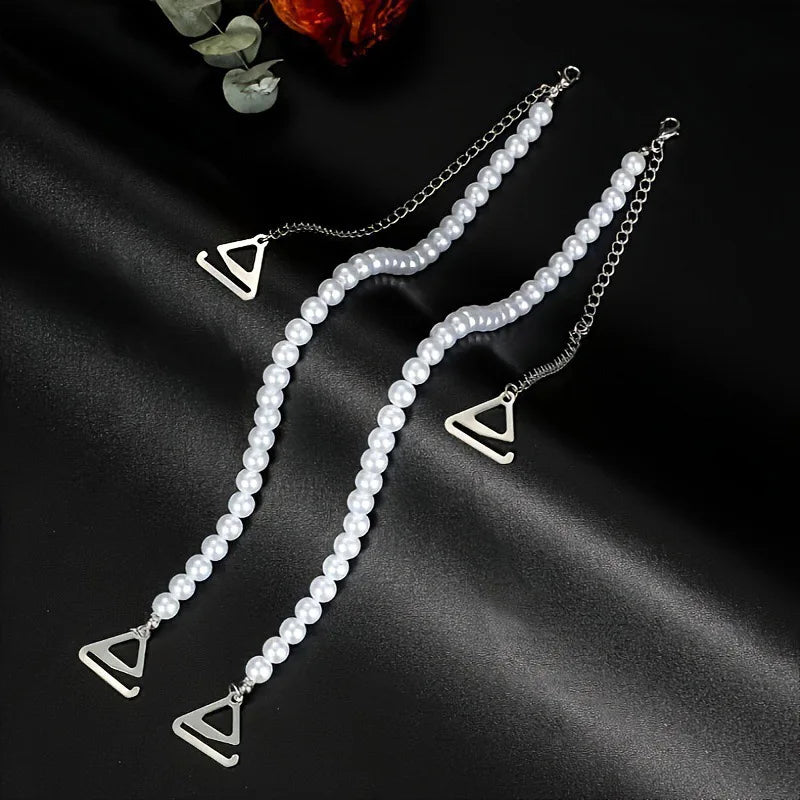 1 elegant vintage imitation pearl shoulder chain for women, suitable for party and banquet dresses as a body chain