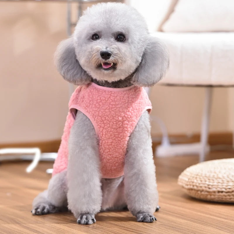 Embroidered Bear Puppy Autumn Clothes Pink Khaki Cute Pet Vest Apparel Chihuahua Small Medium Breeds Puppy 2024 Bulldog Outfit