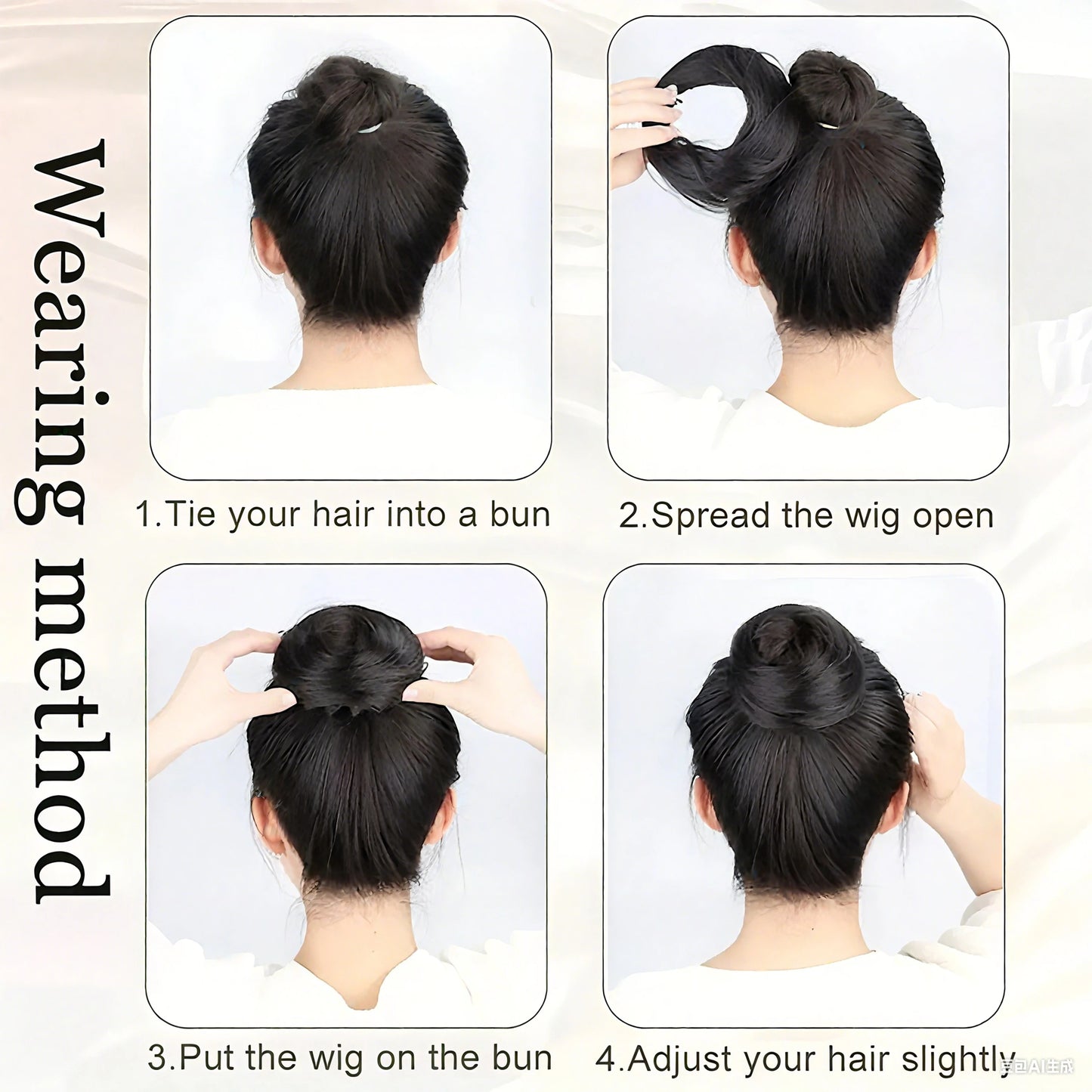 Women Fake Hair Elastic Band Bun Headband Easy to Shrink Puffy Hair Simulation Hairdressing Tool Bun Style Hairband by Mr.Magic