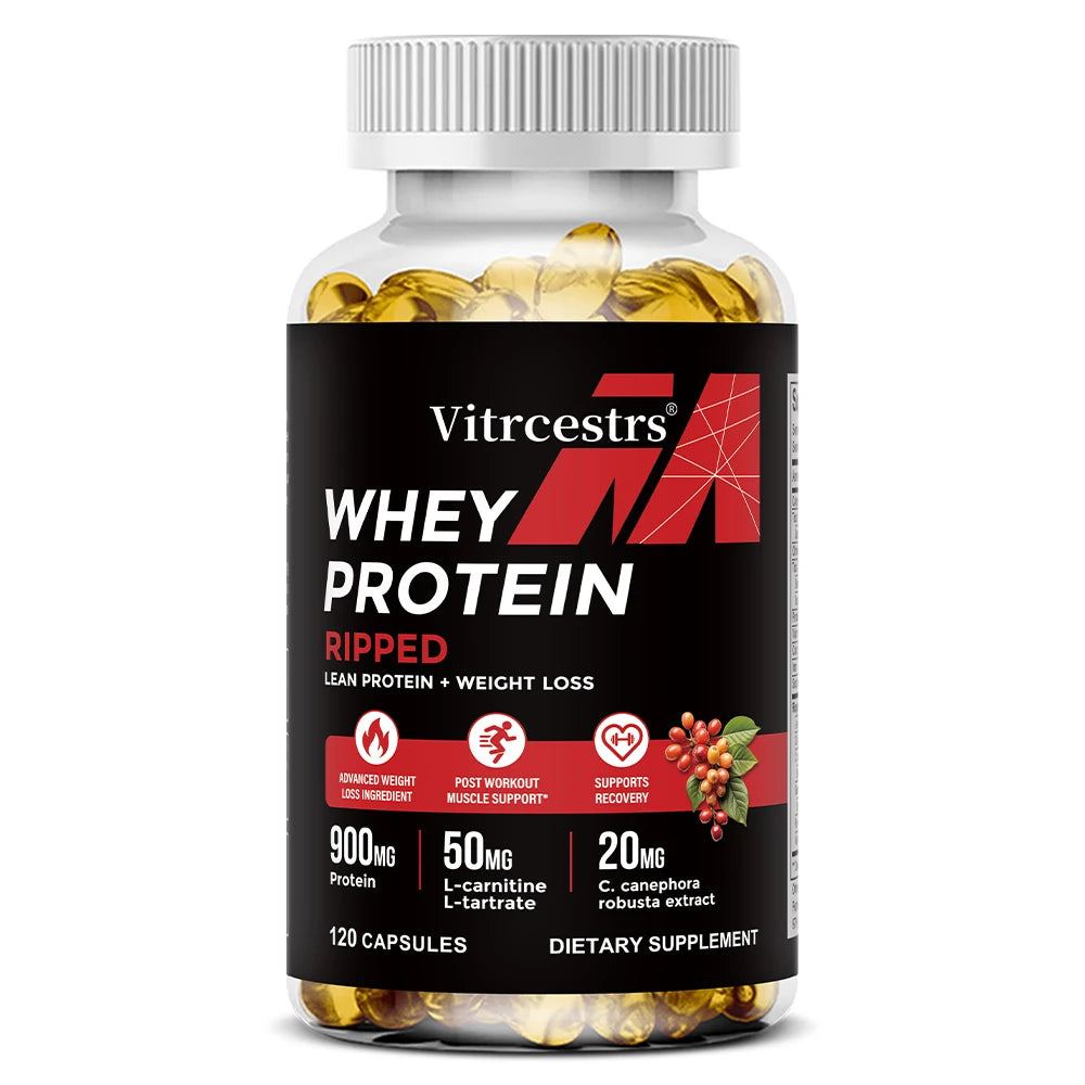 Whey Protein Capsules, 900mg Protein, Post‑Workout Recovery & Muscle Support, Balanced Muscle Health, Immune Support