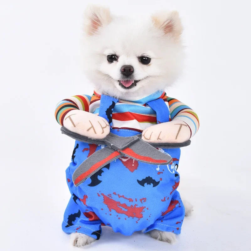 Halloween Funny Dog Clothes for Small Medium Dogs Cats Party Dressed Up Cosplay Costumes Bulldog French Chihuahua Pet Outfits
