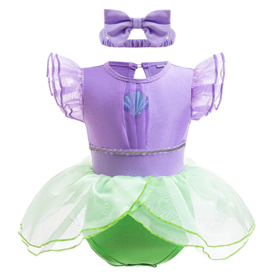 Fairy Todder Baby Girl Alice Rapunzel Moana Belle Mermaid Sofia Princess Romper Halloween Newborn Birthday Party Onesie Jumpsuit