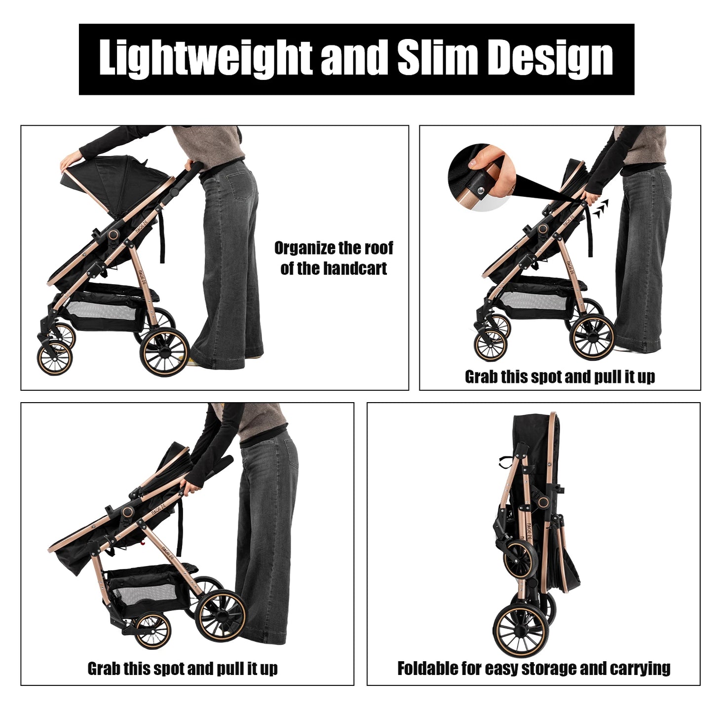 3-in-1 Baby Stroller Convertible Car Seat Carrier Newborn