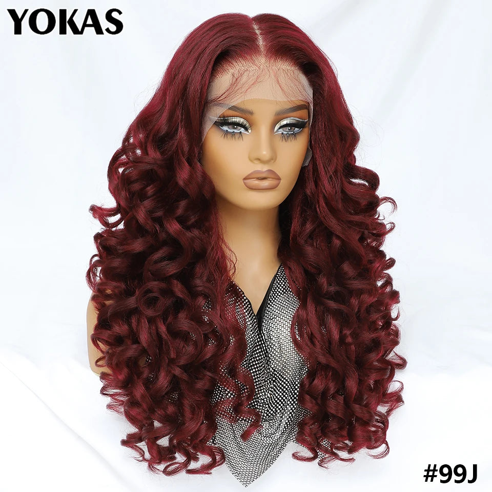 Lace Frontal Wigs 13X6 Synthetic Curly Lace Frontal Wigs With Bangs For Afro Women Pink Blonde Women Wigs With Baby Hair Latisha