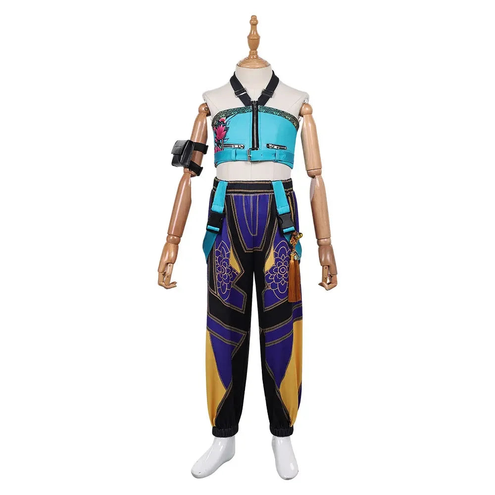 2025halloweenDémons enfants Mira Zoey Cosplay 2025 chasseurs Costume filles T-shirt jupe chaussettes tenues Roleplay Halloween