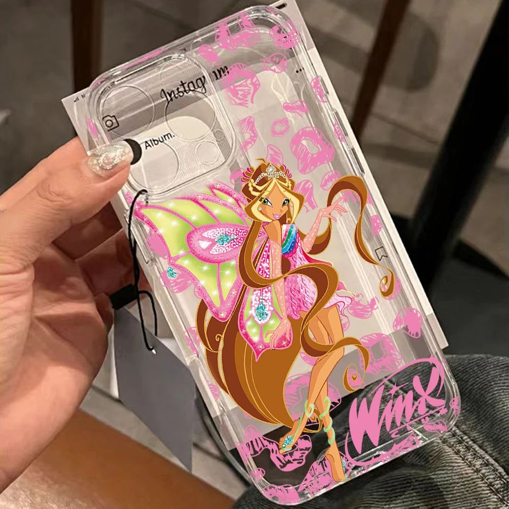 Lovely w-winxs c-clubs Phone Case For iPhone 17 16 16e 15 14 13 12 11 Mini Pro Max XR XSMax 7 8 Air Plus Transparent Back Cover