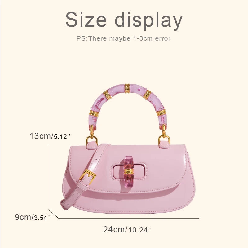 Classic Box Saddle Bags For Women Luxury Designer Handbags And Purses 2025 New In PU Acrylic Top Handle Small Underarm Shoulder