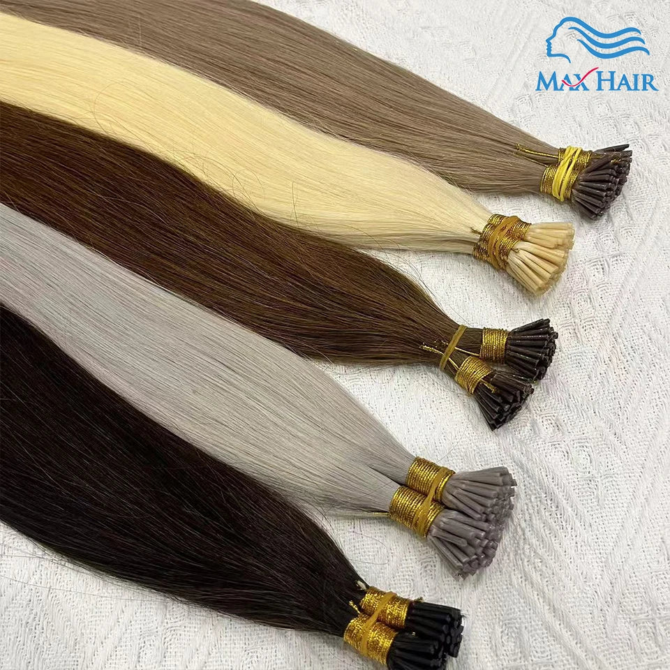 Human Hair i tip 100% human hair extensions Keratin Straight Brazilian Remy Human Hair Natural Capsule Hair Extension  30 inch