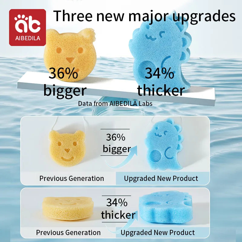 AIBEDILA Children's Bath Sponge Cute Baby Shower Sponge Cleanser Brush Soft Skin-friendly Bath Rubbing Kids Sponge Newborn