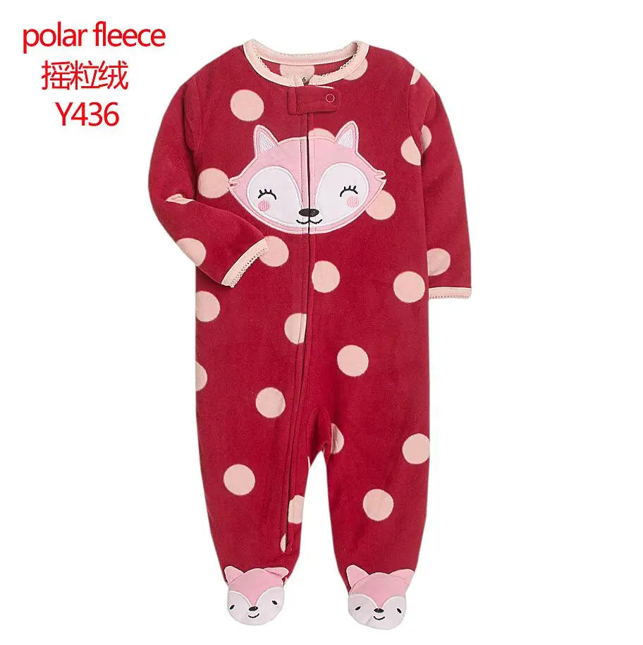 New Hot Polar Fleece Pajamas Baby Winter Romper Cover All Jumpsuits Newborn Boys Clothing Little Girl Fall Clothes Toddler 0-12M