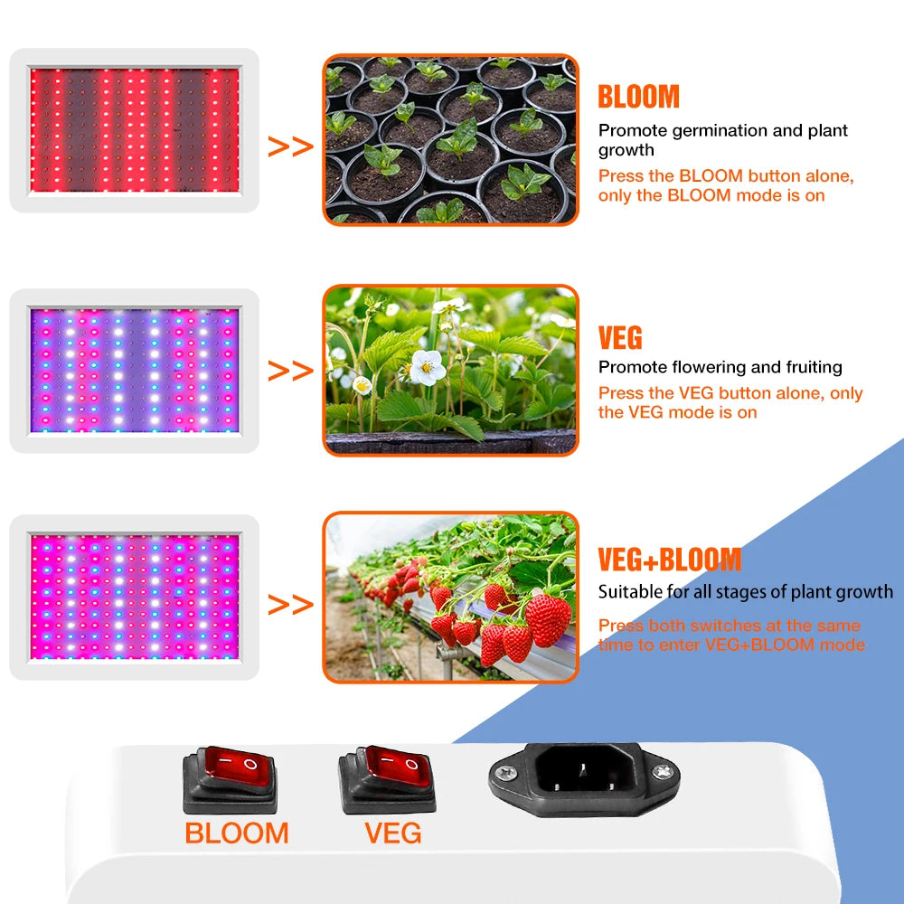 500W 300W LED Full Spectrum Plant Grow Light IR UV Indoor Flower Hydroponics Greenhouse Tent Vegetables Cultivation Growing Lamp