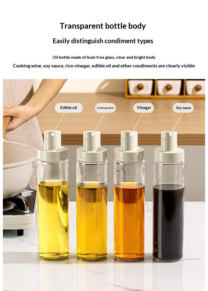 New Household Kitchen Soybean Vinegar Spice Bottle Set Glass Leakproof Aroma Spice Wine Dedicated Non-Hanging Oil Jar