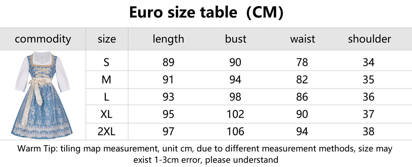 Halloween Carnival Cosplay Costume German Oktoberfest Maid Dress Woman Bavarian Traditional Embroidery Outfits Performance Girl