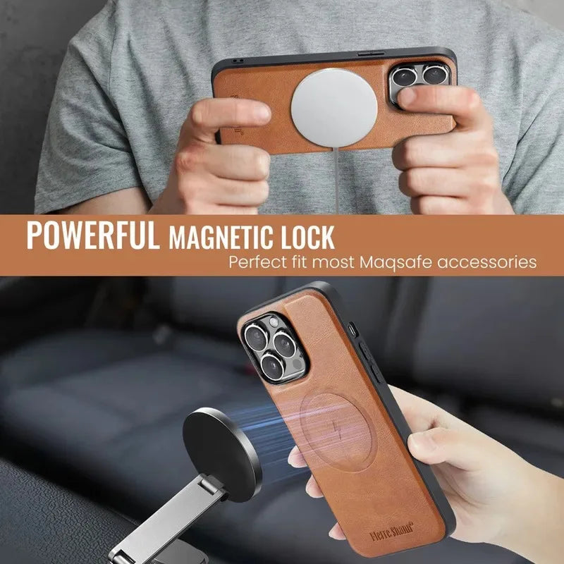 Magnetic Detachable Leather Wallet Phone Stand Case Wireless Charge Cover for iPhone  18 17Air 11 12 13 14 Plus 15 16 17 Pro Max