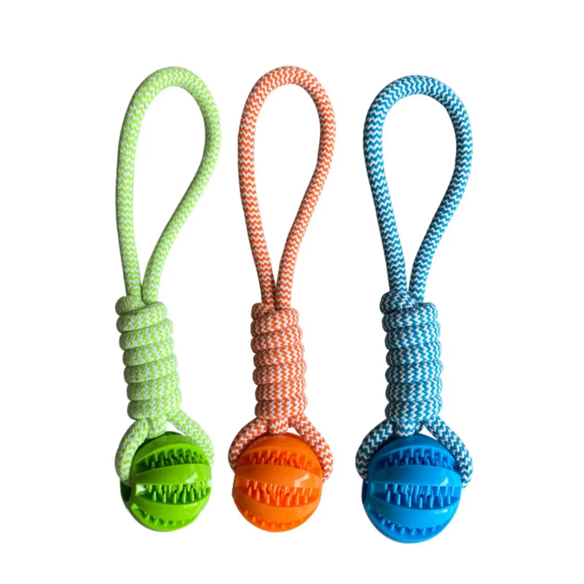 Pet Toy for Dogs, Durable Cotton Rope Hand-Held Treat-Dispensing Ball, Teeth-Cleaning and Training Interactive Puzzle Toy Ball