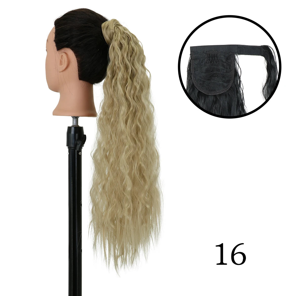 LANSA Synthetic Long Curly Ponytail Natural Puff Wrap Around Clip In Ponytails Hair Extensions Black Brown Ponytail For Women