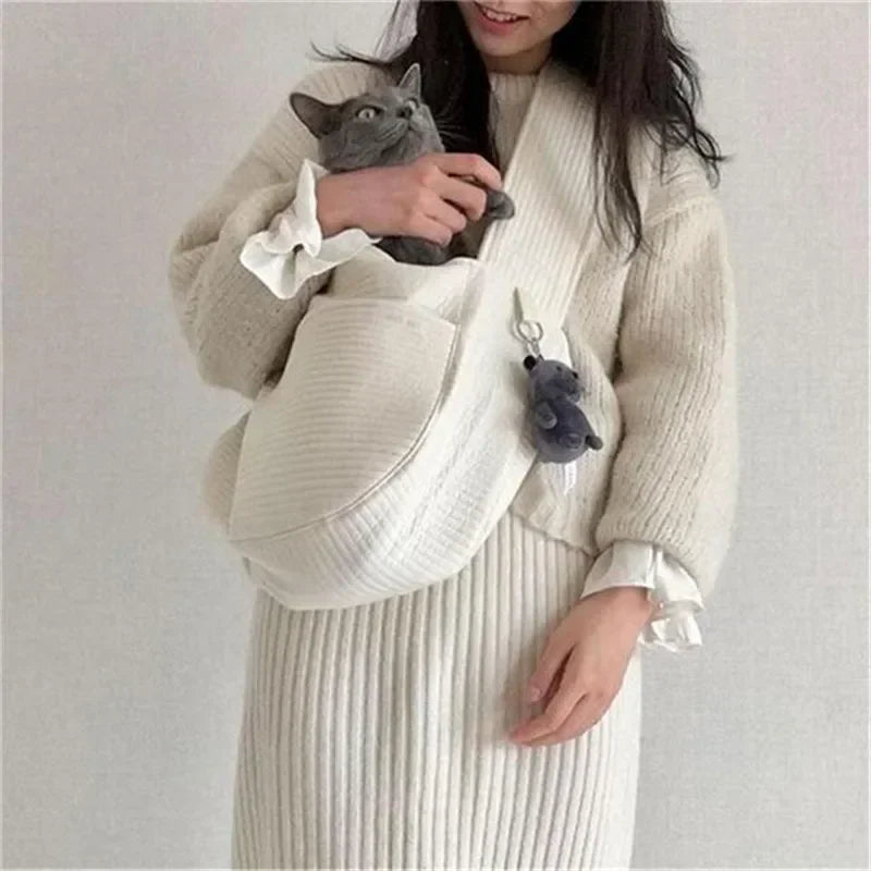 Portable Outdoor Travel Puppy Cat Carrier Crossbody Shoulder/Sling Bag Lightweight Pet Carrying Bag Practical Pet Travel Supplie