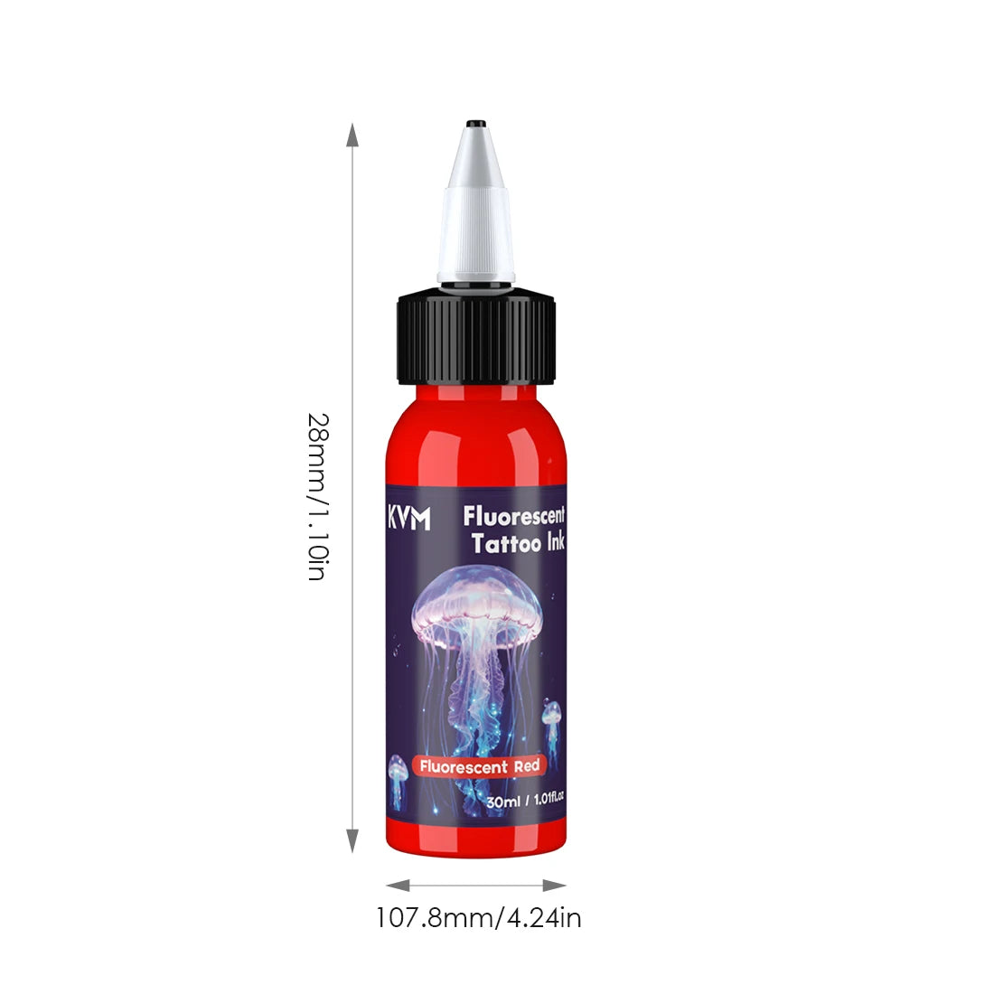 Fluorescent Tattoo Ink 30ml 7 Color Pigment Equipped with Ultraviolet Light Illumination Suitable for Body Art Tattoo Supplies