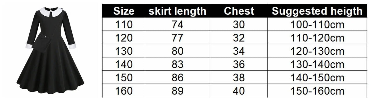 Halloween Dress Girl Costume for Girls Black Dress