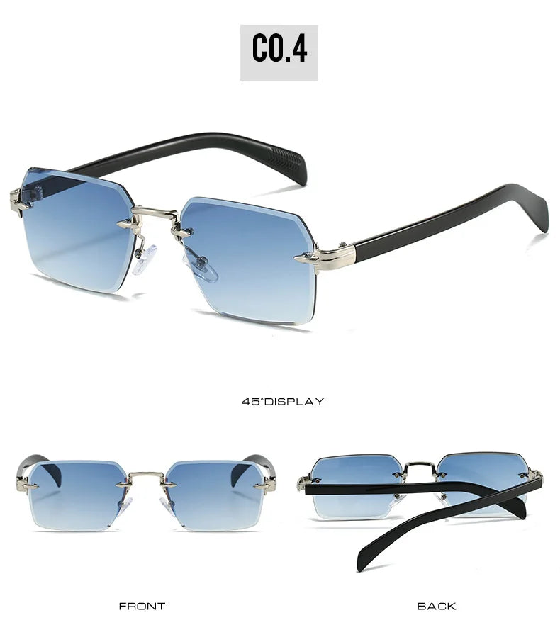 Fashion Rimless Sunglasses Men Women Popular Frameless Sun Glasses Male Female Classic Small Square Summer Travel Shades