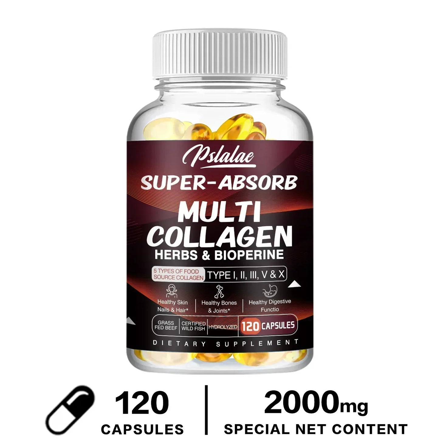 Multi Collagen Capsules - for Skin, Hair, Nails & Bone Health, Supports Joint, Digestive and Immune System Health